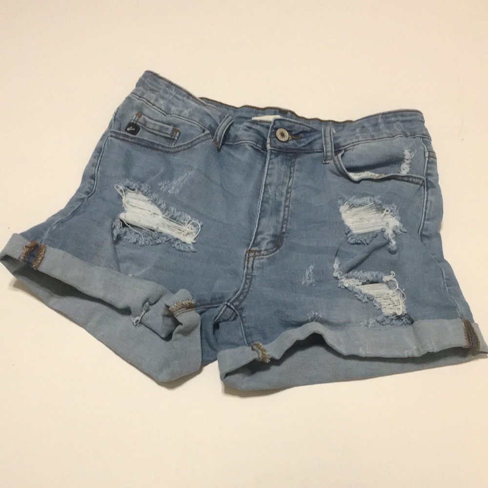 Kancan High-Rise Denim Jean Shorts